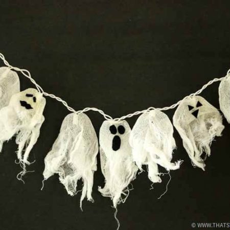 Halloween Garland made of a String of Ghost Lights - DIY