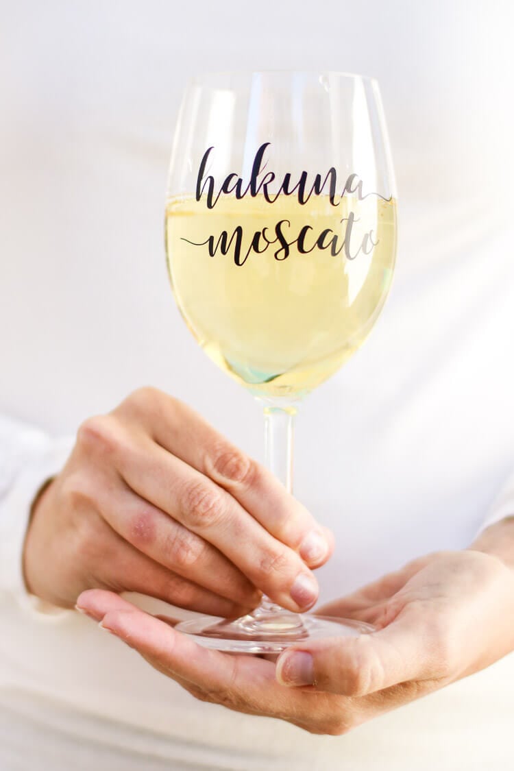 Hakuna Moscato Wine Glass Decal Free Cut File for Girls Night Out Idea