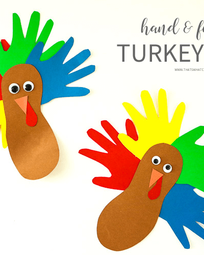 Hand and footprint turkey craft! Perfect for the kids!