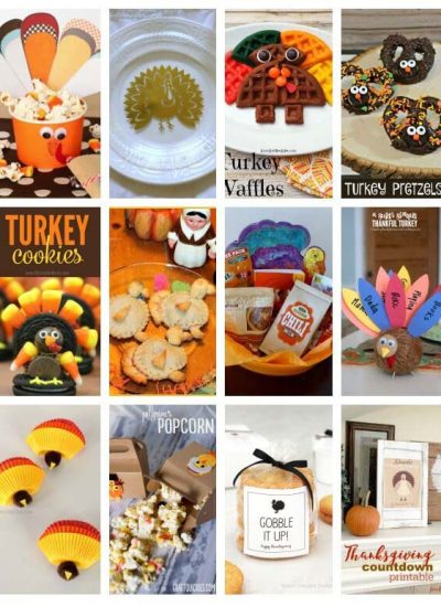 Collage of various Turkey Thanksgiving Crafts