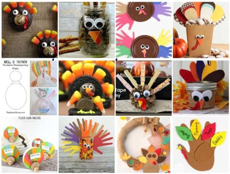 Collage of Excellent Thanksgiving Crafts and Recipes