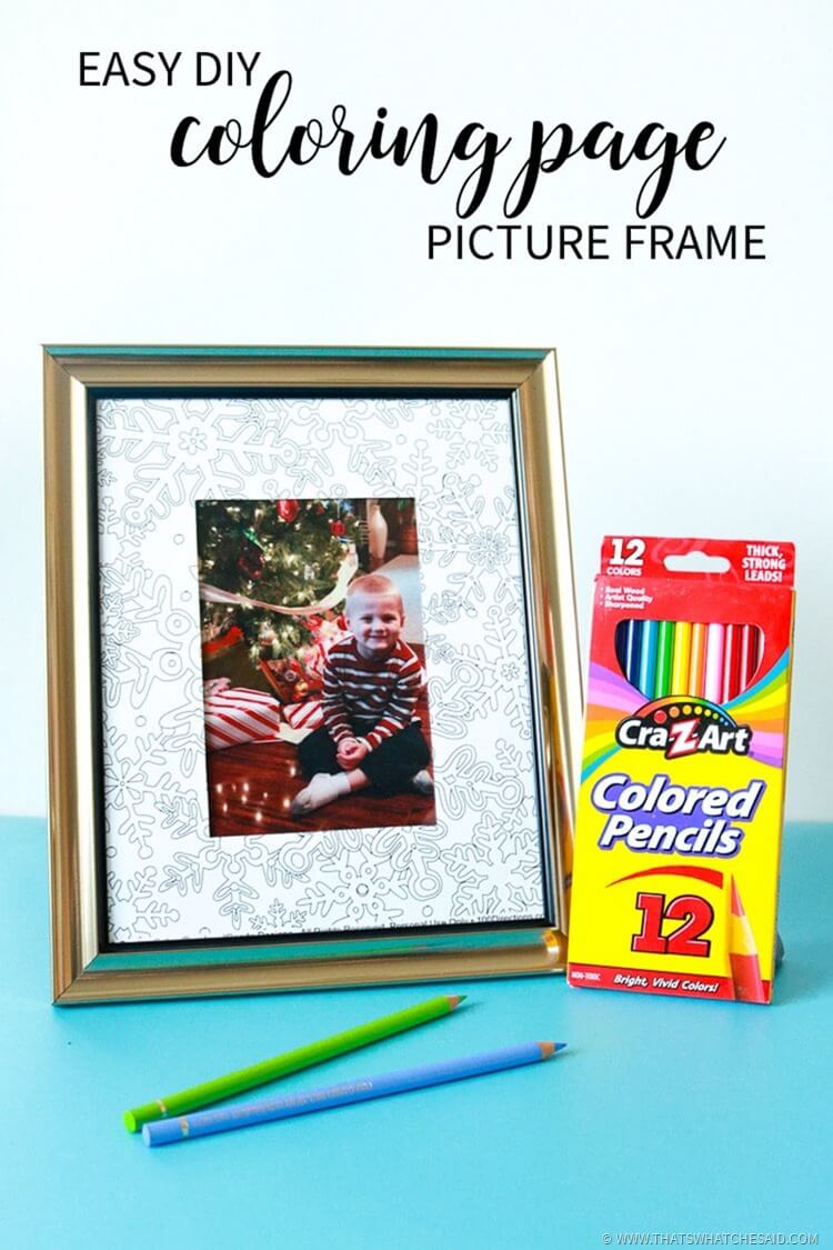 Coloring Page Photo Frame Handmade Gift Idea - Easy and Fun