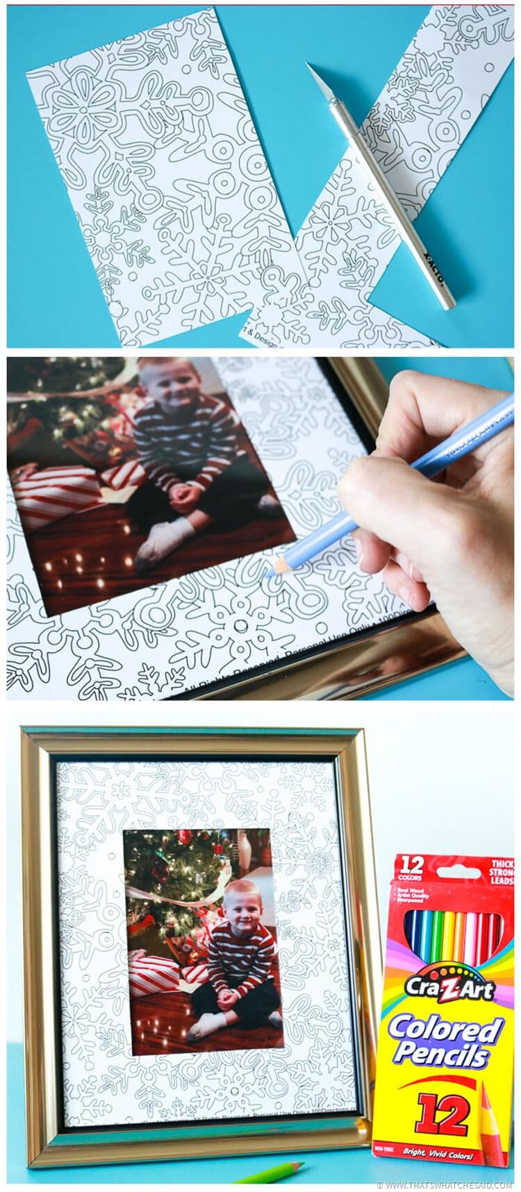 Easy DIY Coloring Page Photo Frame