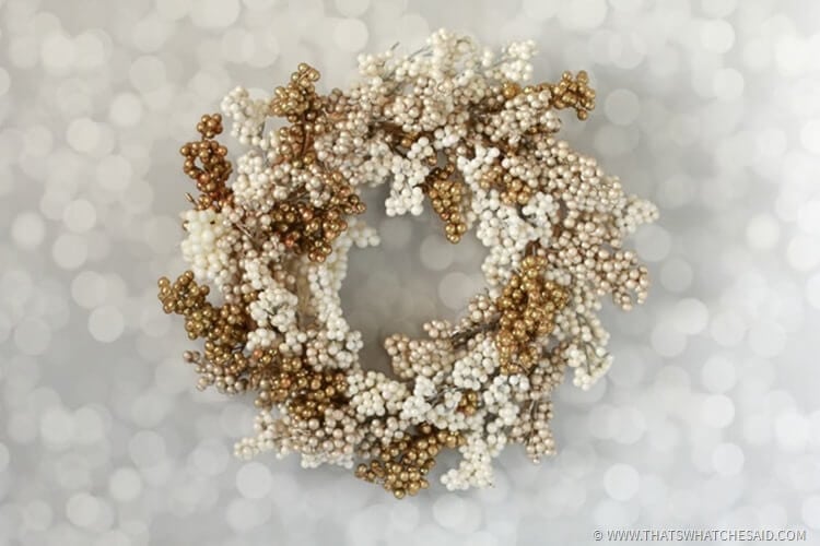 New Year's Wreath - Cream & Gold Berry Wreath