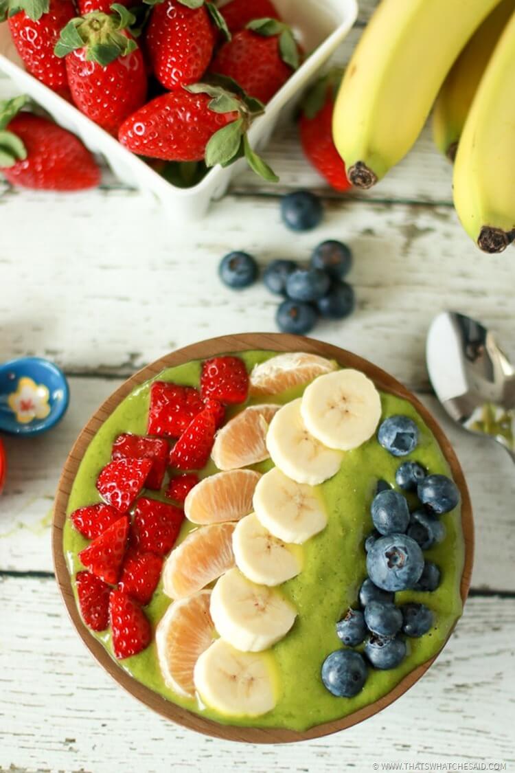 Rainbow Green Smoothie Bowl Recipe