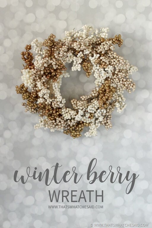 Winter Wreath for New Year's - Cream & Gold Berry Wreath