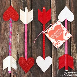 Pencils with heart points and duck tape arrow feathers