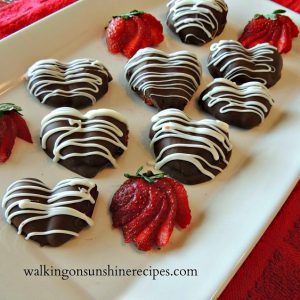 Heart shaped chocolate covered strawberries