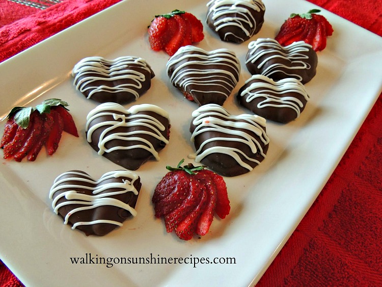 Heart shaped chocolate covered strawberries