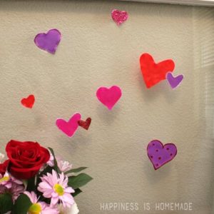 DIY Glue heart window clings