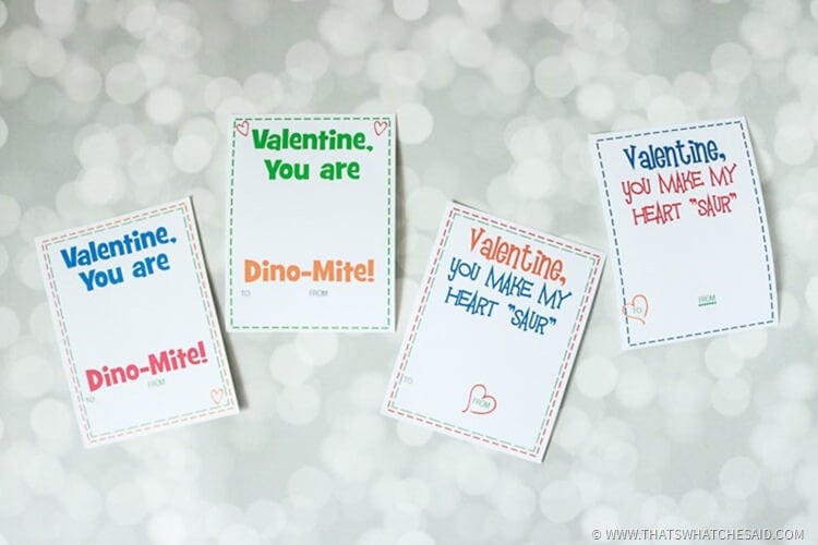Dinosaur Free Printable Valentine Cards