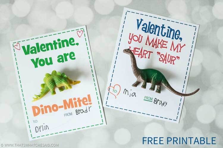 Dinosaur Valentine Free Printable - Non-Candy Class Valentine Idea