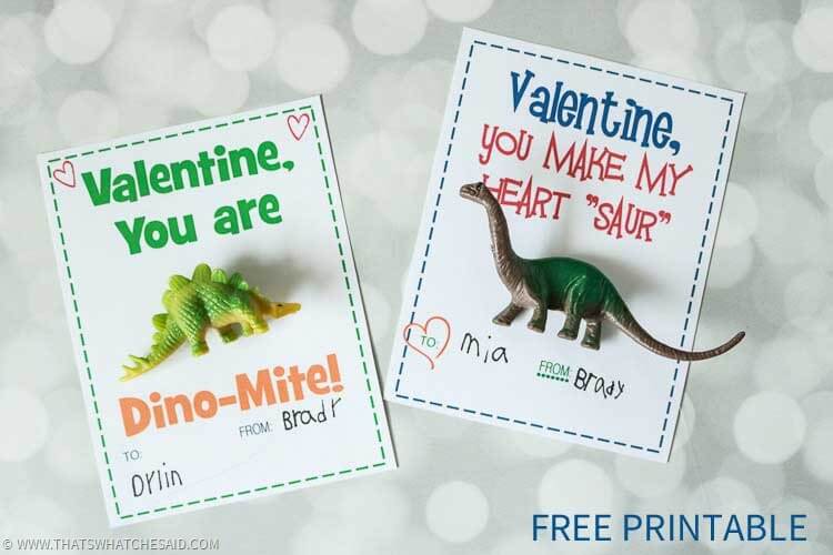 Dinosaur valentine card free printable