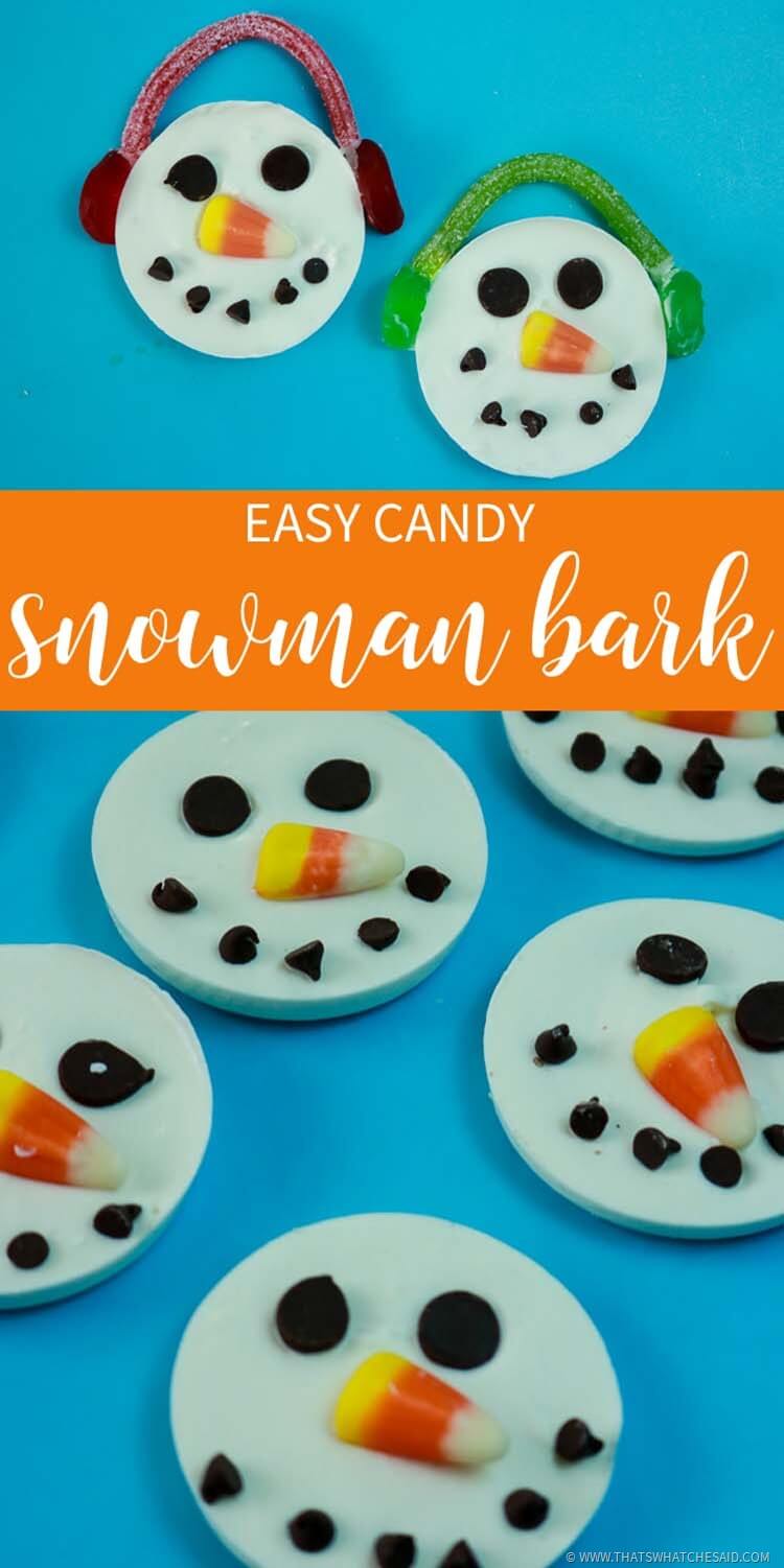 Easy Candy Snowman Bark