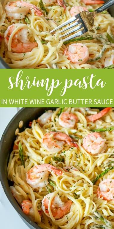 Garlic Butter Shrimp Pasta in White Wine Sauce – That's What {Che} Said...