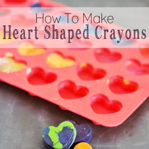 Silicone heart mold with completed diy heart shaped crayons