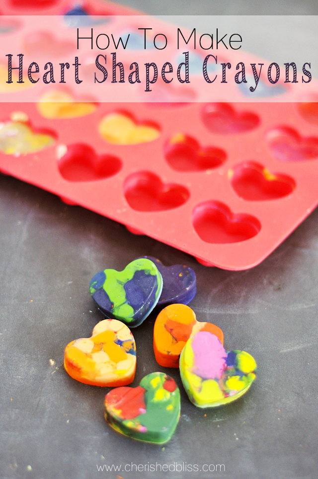 Silicone heart mold with completed diy heart shaped crayons