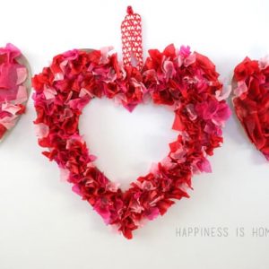 Tissue Paper Heart Wreaths