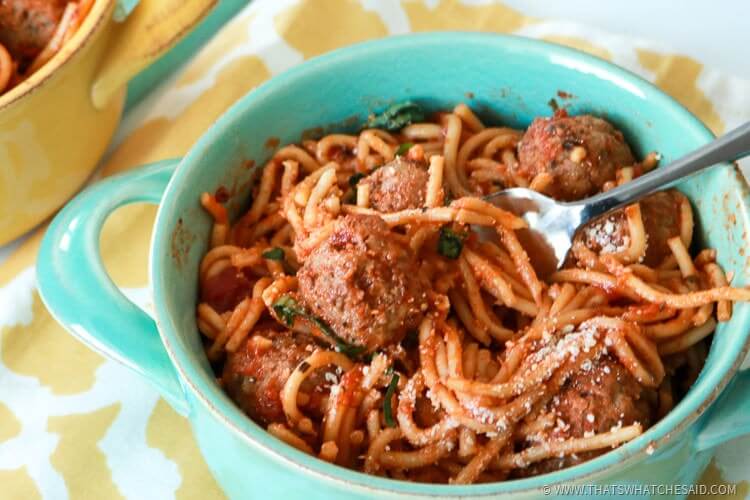 Slow Cooker Spaghetti & Meatballs That's What {Che} Said...