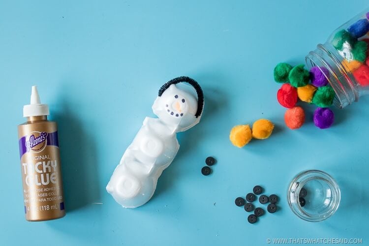 Snowman Egg Carton Craft