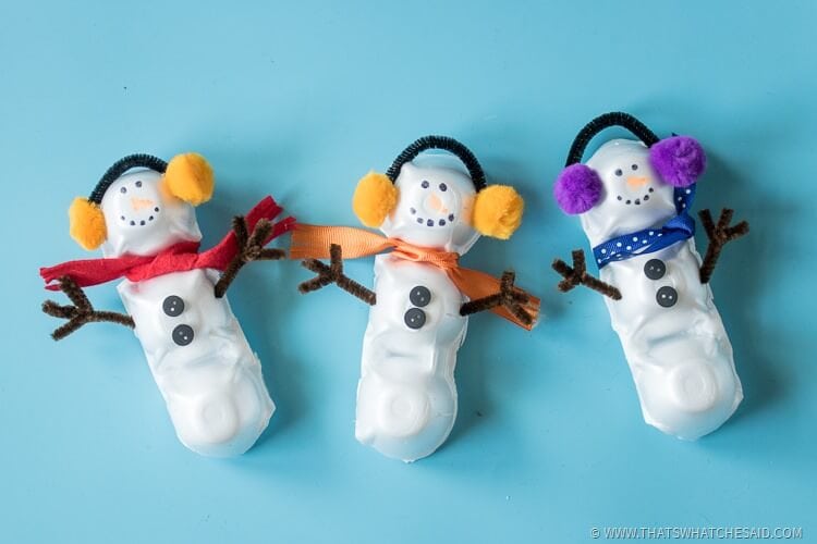 Snowman Egg Carton Craft