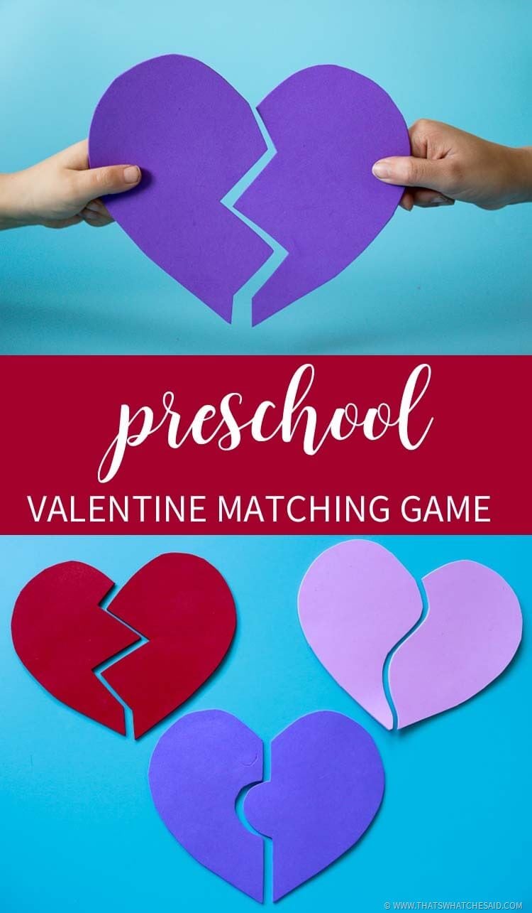 Preschool Valentine Matching Game