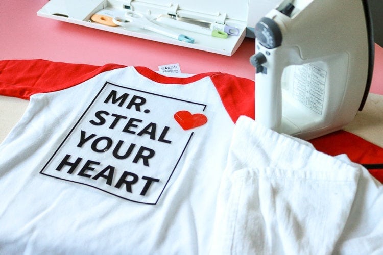 Boys Valentine Shirt applies easily with Iron and spare cloth