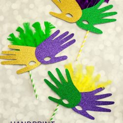 Easy Handprint Mardi Gras Mask