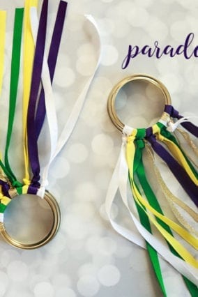 Mardi Gras Mason Jar Parade Streamers