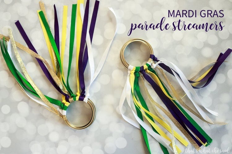 Mardi Gras Mason Jar Parade Streamers