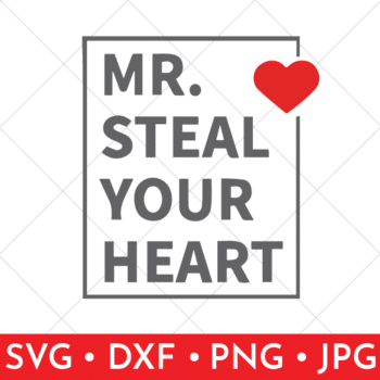Vector image of mr steal your heart svg design