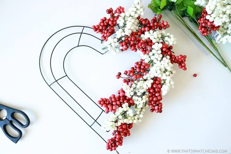 Valentine Heart Berry Wreath