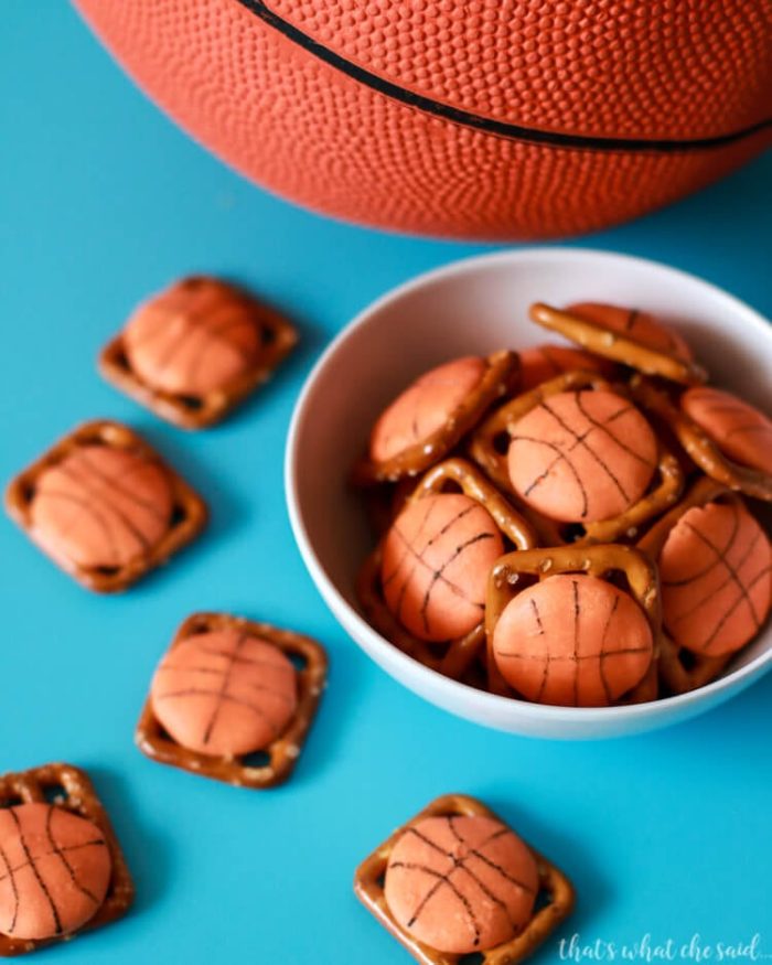 March Madness Basketball Treats Basketball Pretzel Bites