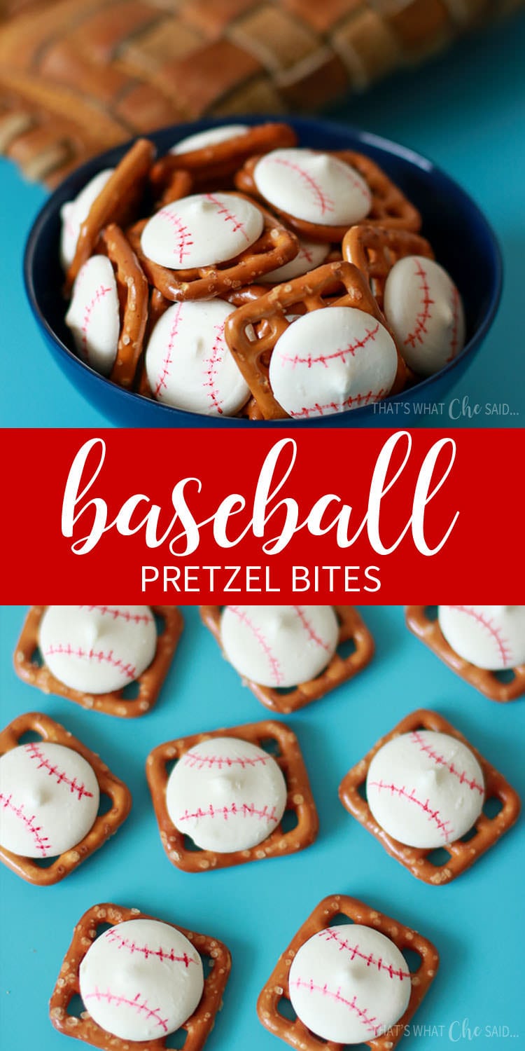 Baseball Pretzel Bites are perfect for any baseball party, little league snacks or for game day!