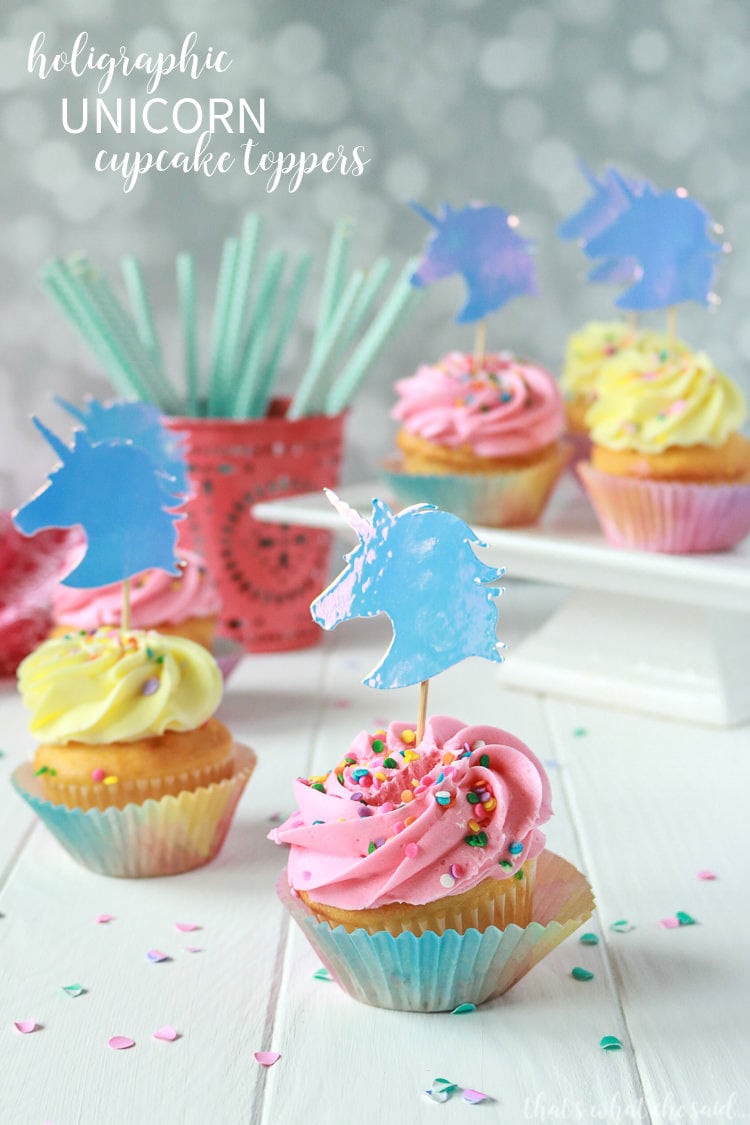 Easy Unicorn Cupcake Toppers