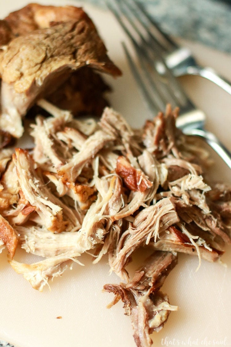 Easily shred instant pot pulled pork with forks!