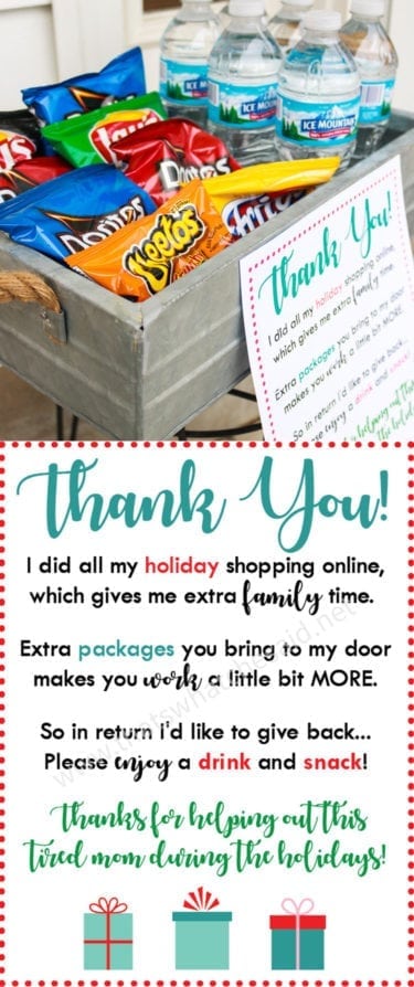 Free Holiday Delivery Driver Thank you Printable