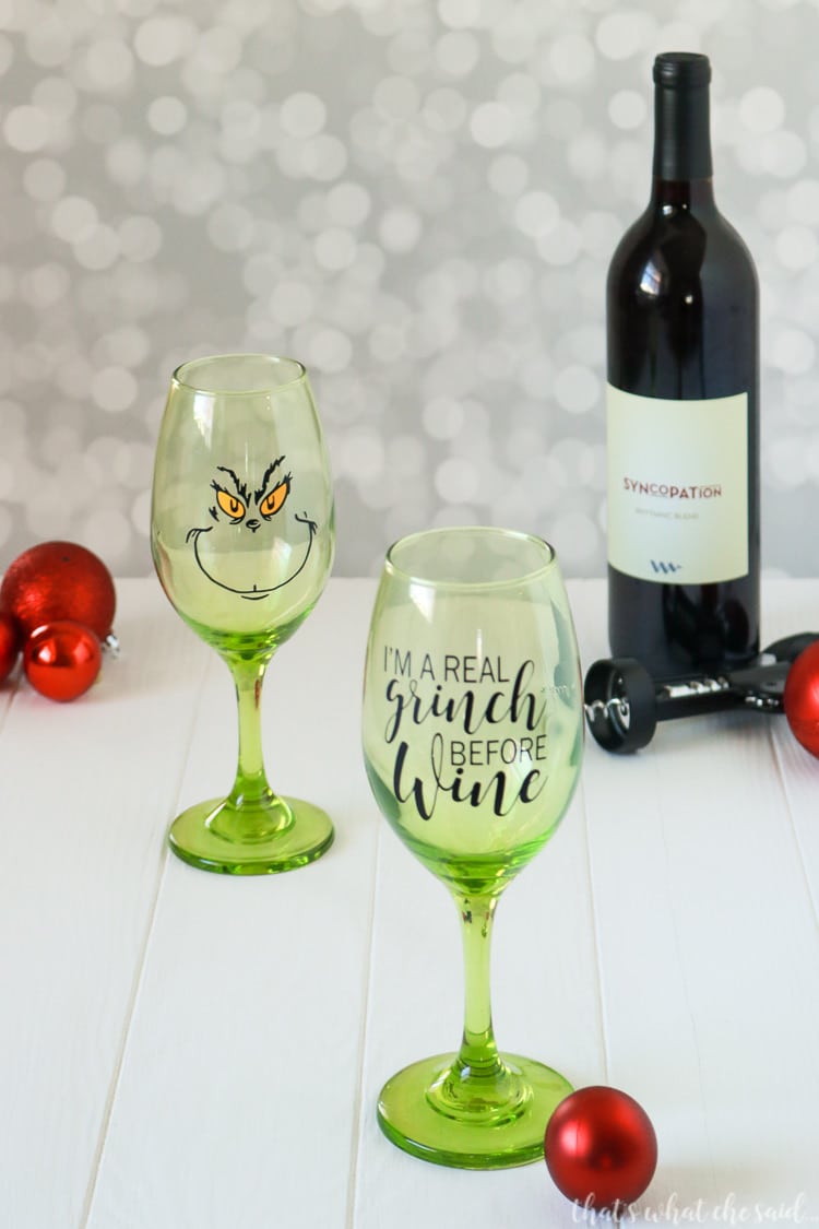 Holiday Wine Glass Decal Free SVG