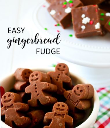A Quick Fudge Recipe that uses gingerbread silicone molds to make cute shaped fudge!