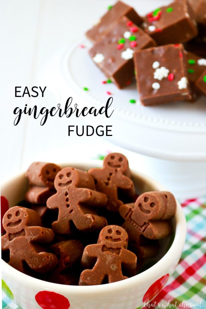 A Quick Fudge Recipe that uses gingerbread silicone molds to make cute shaped fudge!