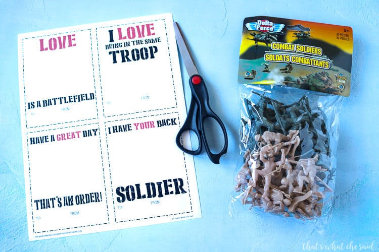 Army Man Valentine Card Supplies