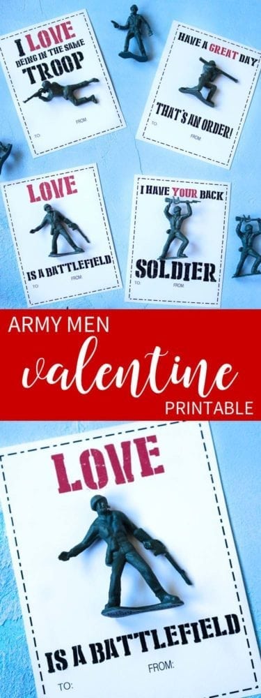 Army Men Boy's Printable Valentine