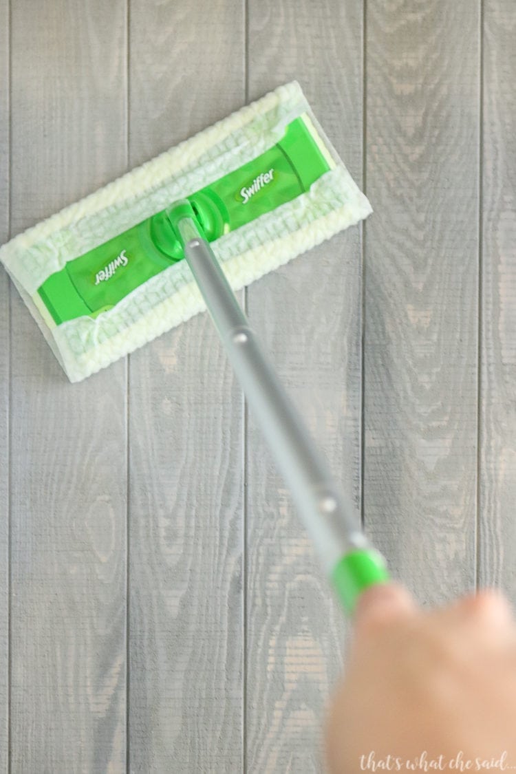 Cleaning Floors with the Swiffer Makes Party Prep A Breeze