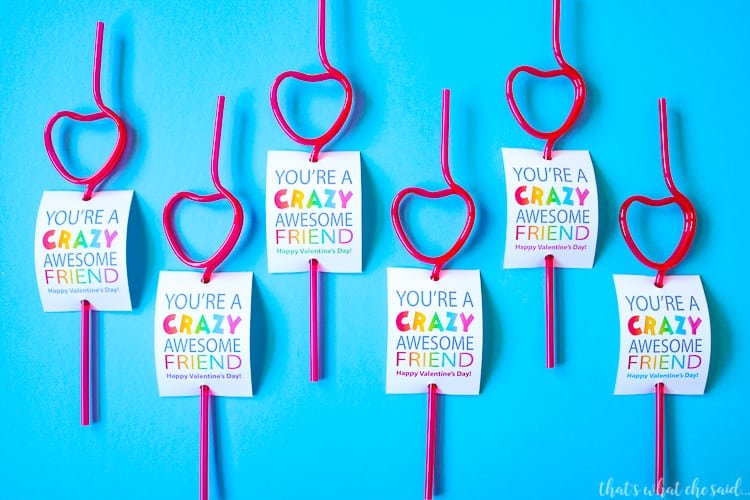 Crazy Straw Valentine Printable