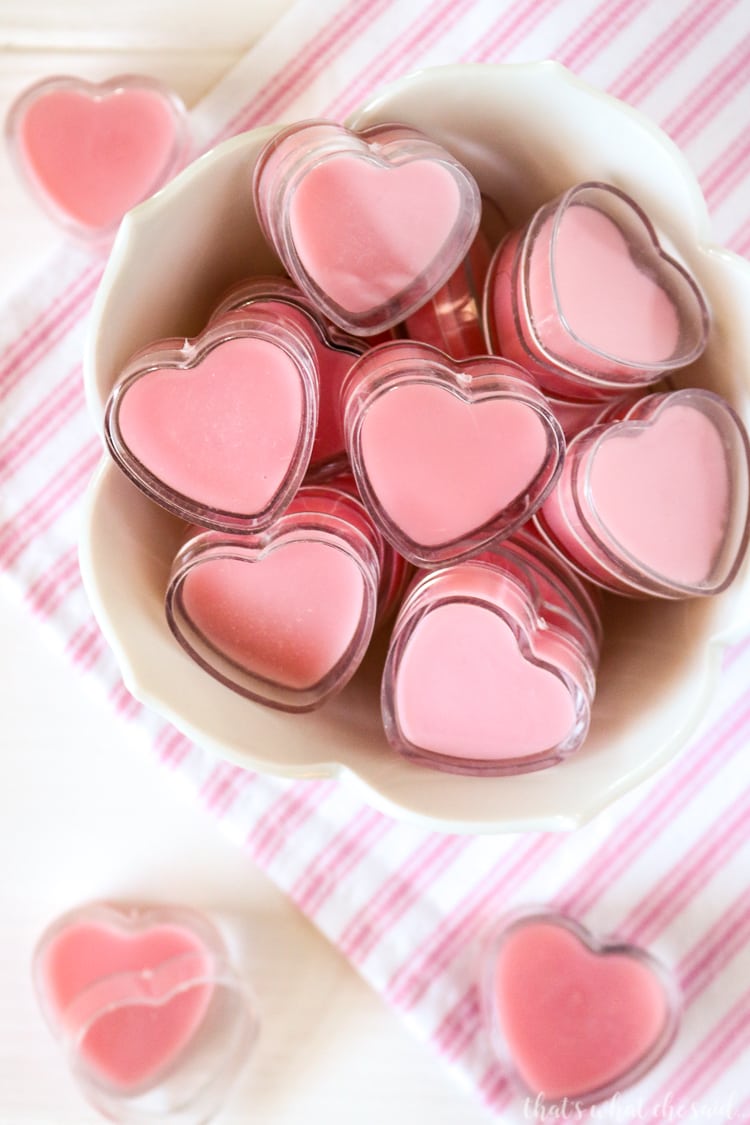 Homemade lip balm for pink lips