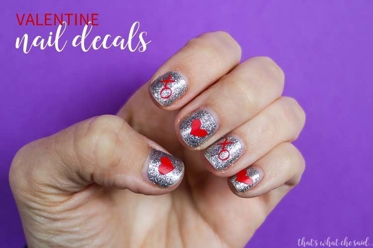 DIY Valentine Nail Decals + Cut Files