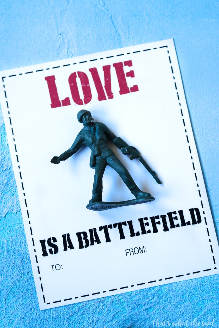 Easy Boy Valentine Cards - Army Man Valentine