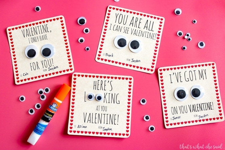 Glue on Googly Eyes for a FUN Valentine Card Idea