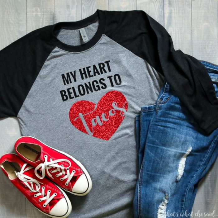 My Heart Belongs to Tacos SVG File Perfect Valentine's Day Shirt Idea