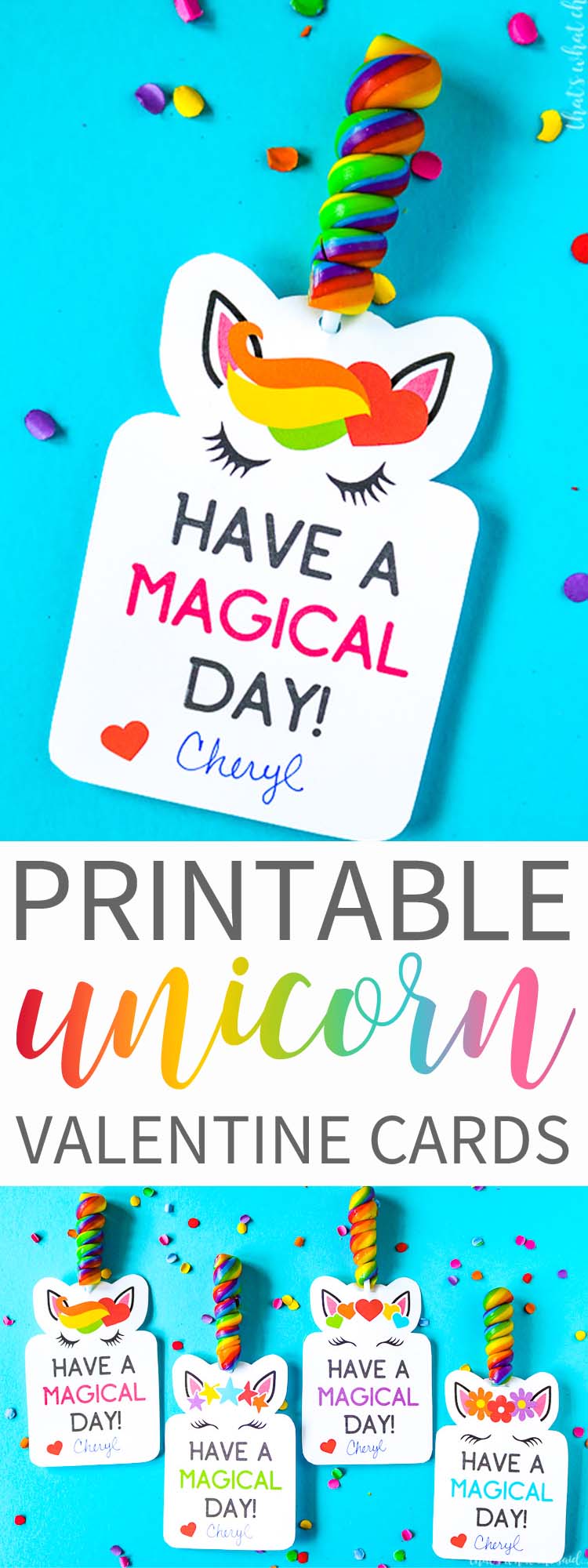 Unicorn Printable Valentine Cards – That's What {Che} Said...
